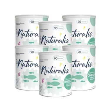 Imagem de Omega 3 Tradicional Naturalis Óleo de Peixe 90 Cáps Kit 6 Latas