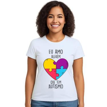Imagem de Camiseta Amo Alguém Autista Autismo Personalizada - UseP4, Branco, Bab