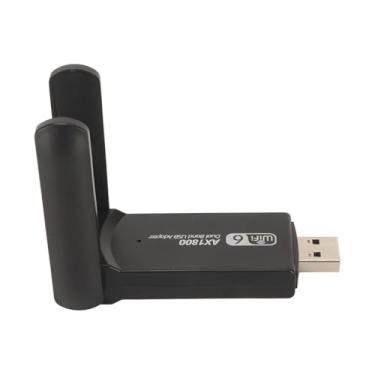 Imagem de Cryfokt Adaptador WiFi USB de Banda Dupla de Alta Velocidade de 1800 Mbps Com Antenas 3dbi Duplas para Laptops e Tablets para 7 10 11 OS Preto