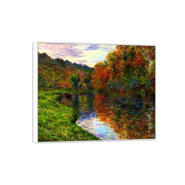 Imagem de Claude Monet Famosas Impressões em Tela de Parede Prontas para Pendurar - Quadro de Outono Branco para Decoração de Sala de Estar 30 x 35 cm 12 x 13 pol
