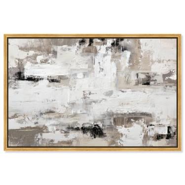 Imagem de Concrete Abstract I Canvas Print Modern Wall Art por Art Remedy, moldura dourada, 76 x 50 cm