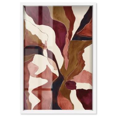 Imagem de Collage of a Red World IV Shadowbox Print Boho Brown Wall Art por Art Remedy, moldura branca, 53 x 78 cm