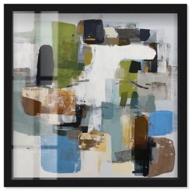 Imagem de Tectonic Plates I Shadowbox Print Modern Wall Art por Art Remedy, moldura preta, 78 x 79 cm