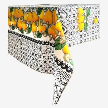 Imagem de Toalha de Mesa Floral Oxford 6 Lugares Retangular – Toalha de Mesa Estampada para Sala de Jantar (Caju)