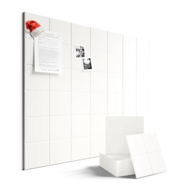 Imagem de Fluxynara Quadro de avisos grande de feltro 122 cm x 91 cm Alternativa para quadro de cortiça - pacote com 12 com 70 abas adesivas removíveis seguras, quadros de cortiça para paredes, quadro de