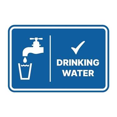 Imagem de Signs ByLITA Placa clássica emoldurada para água potável (azul) - pequena (pacote com 5)
