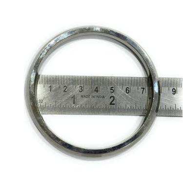 Imagem de Ayu Overseas Punjabi Sikh Pulseira de aço inoxidável prata Kada para homens, diâmetro interno de 7-7,5 cm, peso de 50-55 gramas, espessura de 0,8 cm