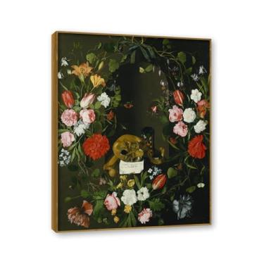 Imagem de NHLDZYH Moldura de Teca. Tela decorativa cozinha, arte vintage especiarias coloridas, arte de parede quadros para sala de estar quarto cozinha. B87. 60x80cm