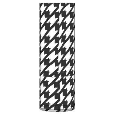 Imagem de CEBUGI Vaso de flores xadrez preto 10 x 30 cm, vaso cilíndrico para flores, vaso transparente inquebrável para decoração de casa de festa de casamento