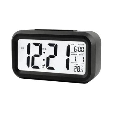 Imagem de Mini Despertador Digital Inteligente Com LCD, Temperatura, Calendário,