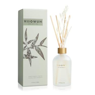 Imagem de YISOWUH Palitos de fragrância de quarto, difusores de chá verde de jasmim 200 ml com 8 palitos de fragrância, difusor de aroma de ambiente para prateleira de banheiro