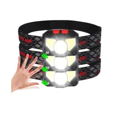 Imagem de Lanterna De Cabeça LED Recarregável À Prova d'Água Com Sensor De Movim