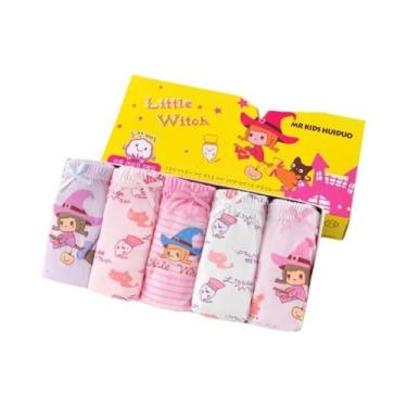 Imagem de Calcinhas De Algodão Para Meninas, Pacote Com 5, Estampa De Desenho An