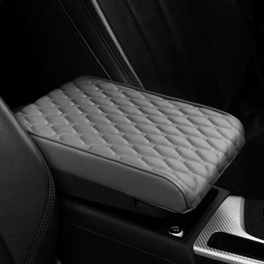 Imagem de WOODHAWK Almofada para console central de carro com espuma viscoelástica capa de apoio de braço para carro universal protetor de caixa de assento de descanso de braço (cinza)