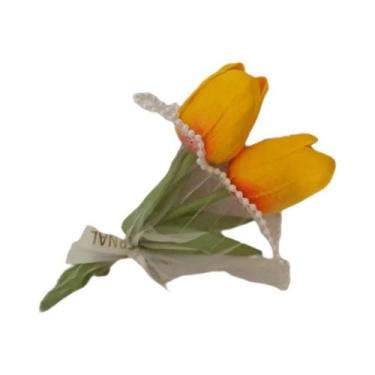 Imagem de Mini Buquê De Tulipas Flor Artificial Adorável Decoração De Mesa Arran