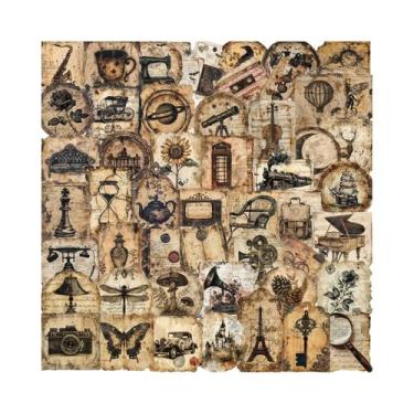 Imagem de Adesivos Vintage Impermeáveis Queimados 50pcs Criativos Históricos Dec