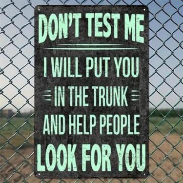 Imagem de Mensagem ameaçadora onsign arte de parede de alumínio rústico e placa de metal - 20 x 30 cm vintage decoração interna e externa para casa, escritório, café, quintal e jardim, fazenda