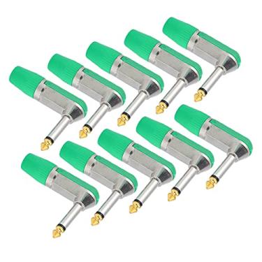 Imagem de KIMISS Adaptador Angular Xlr de Plugue de áudio de 6.35mm, Fone de Ouvido Profissional e Resistente à Corrosão e Conector de Telefone para Dispositivos de áudio Com 10 Peças (Verde)