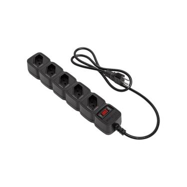 Imagem de Filtro de Linha 5 Tomadas Intelbras 3x0,75mm 1,0m 10A SM Preto