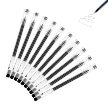 Imagem de GZBABY Caneta esferográfica de ponta fina, 10 peças, caneta de tinta gel para negócios em casa, 0,5 mm (preto)