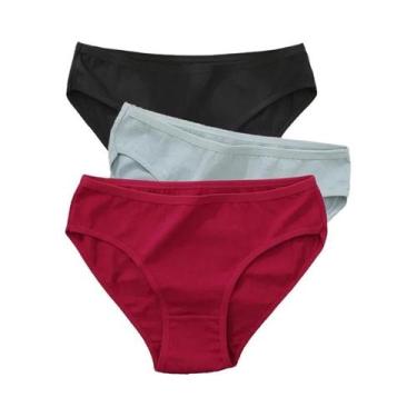 Imagem de Conjunto De 3 Calcinhas De Algodão Femininas Com Design Jacquard, Core