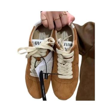 Imagem de Tênis Retro De Couro Genuíno Para Mulheres, Sapatos Casuais Planos De 