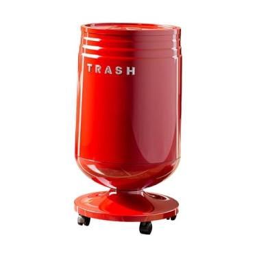 Imagem de Ｂｅｓｇａ Lixeira com Rodinhas, Balde de Armazenamento, Cesto de Lixo Prático e de Grande Capacidade para Escritório, Banheiro, Hotel Sala de Estudos, Vermelho, L