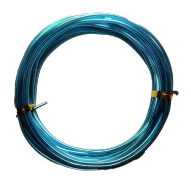 Imagem de Fio de alumínio forte e dobrável de 1 mm para escultura, modelagem, armadura - fio de artesanato para arranjos florais, fabricação de joias, embrulho de arame - rolo DIY de 5 m (cor: azul celeste)