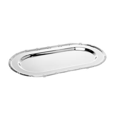 Imagem de WOLFF - Bandeja Oval com Pé Croisé 22,5cm x 13cm x 2,5cm Zamac Niquelado