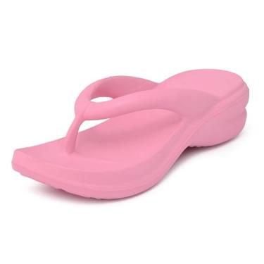 Imagem de Sandália Feminina Nuvem Ortopédica Plataforma em EVA, Chinelo Anatômico Antiderrapante com Palmilha Amortecida, Salto 5cm, Verde Lima (Rosa Bebê, BR, Adulto, Faixa Numérico, 35, 36)