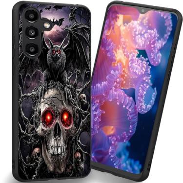 Imagem de RUUHLJLET Projetada para Samsung Galaxy S26 5G de 6,3 polegadas, a capa fosca macia oferece proteção total (morcego de caveira gótica)