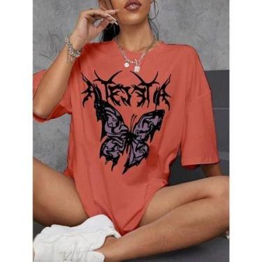 Imagem de Camiseta Streetwear Oversized Feminina Ombro Caido Life Style Sport Ac