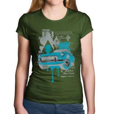 Imagem de Baby Look Algodão Vintage Classic Car Painting - Foca na Moda, Musgo, 