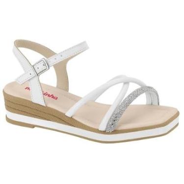 Imagem de Sandália Infantil Molekinha Turim Tiras Com Brilho Branca-Feminino