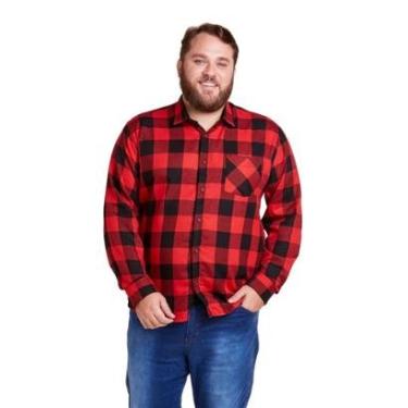 Imagem de Camisa Xadrez Plus Size Masculino Flanelado Manga Longa-Masculino