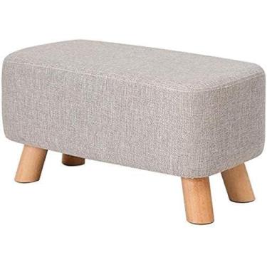 Imagem de Banqueta de pé verde com armazenamento, banco de sapatos de madeira maciça, apoio para os pés de tecido para sala de estar e corredor, banquinho de mesa de café versátil, decoração de casa elegante e