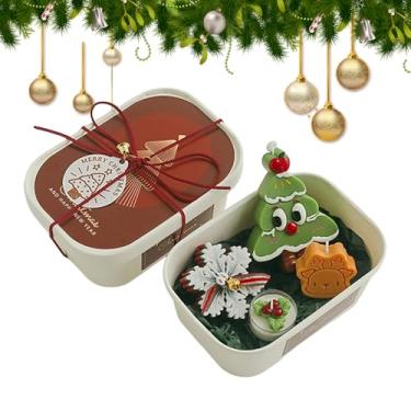 Imagem de Vela Perfumada | Conjunto de Leve com Flocos de Neve | Velas Aromáticas Em Forma De Árvore De Natal,para Mãe Aniversário Casa dos Namorados Feriado Casa