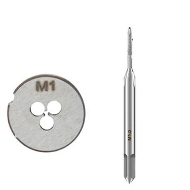 Imagem de Conjunto de 2 peças de torneira e matriz métrica para parafusos de máquina à direita, torneiras de rosca M1-M3.5, ferramenta de precisão para trabalho em metal, ideal para projetos DIY (tamanho