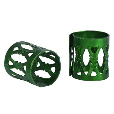 Imagem de Luqeeg Contas de Trança de Cabelo Elegantes Coloridas Anéis Manguito 100 Peças para Ferramenta de Decoração de Cabelo 7 Cores para Mulheres/meninas (Verde)