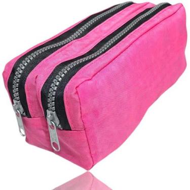 Imagem de Estojo Duplo tactel unissex 2 zipers Porta Lápis escolar - NoBrand, Ro