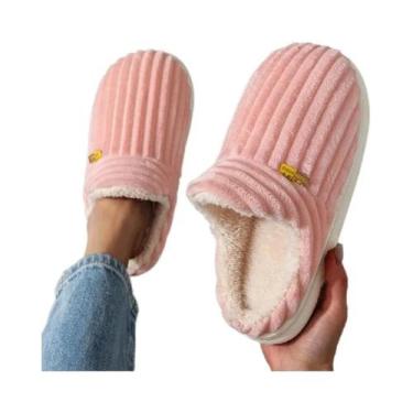 Imagem de Chinelos De Inverno Unissex Quentes E Antiderrapantes, Mule De Cor Sól