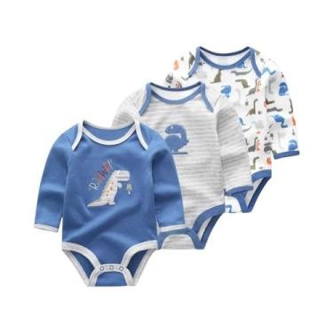 Imagem de Conjunto De 3 Peças De Body De Manga Longa Para Bebê Menino Ou Menina,
