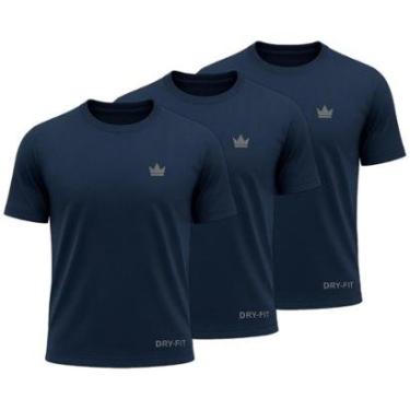 Imagem de Kit 3 Camisetas Dry Masculina Treino Academia Corrida Ciclismo Beach Tenis UV Rei do Esporte-Masculino