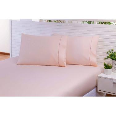 Imagem de 02 Fronhas King 50x90 100% Algodão 180 Fios Salmon