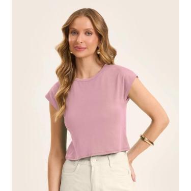 Imagem de Blusa Básica Feminina Viscotorcion Rovitex Rosa, P, Rosa