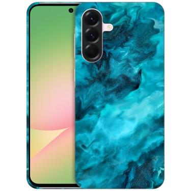 Imagem de GlamCase - Capa de suporte estampada abstrata em mármore azul-petróleo para A565G