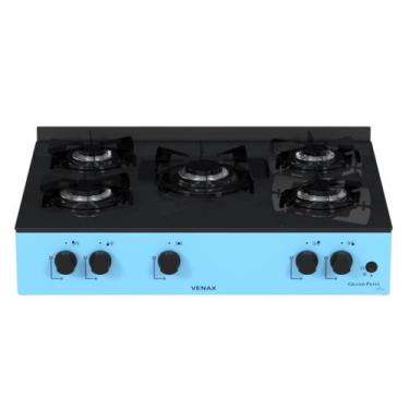 Imagem de Fogao de Mesa 5 Bocas Venax Grand Petit Line Azul Gas Glp, Bivolt