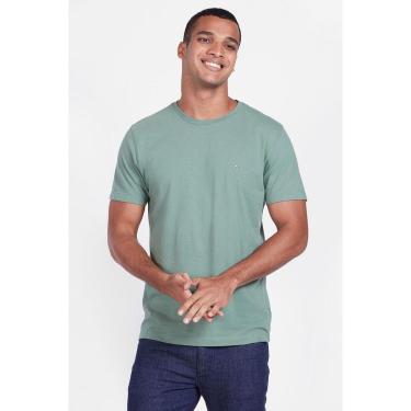 Imagem de Camiseta Malha Gola Careca Básica Verde Folha 109-Masculino