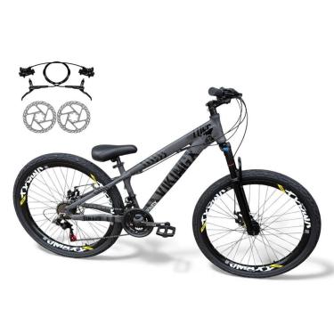 Imagem de Bicicleta Aro 26 Vikingx Tuff X25 Alumínio 21v Freeride Rodas Vmaxx Freio Hidráulico Pneu Flame-Unissex