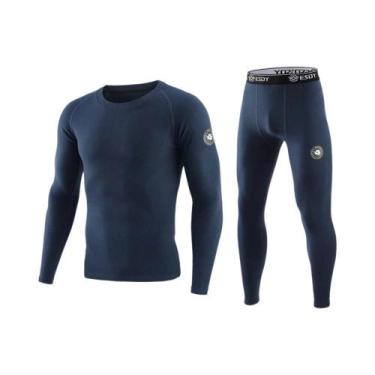 Imagem de Conjunto De Roupa Térmica Masculina De Inverno, Calças Longas Elástica